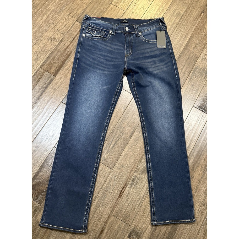 True Religion Ricky Relaxed Straight Jeans Blue Men's Size 36/34 New With Tags